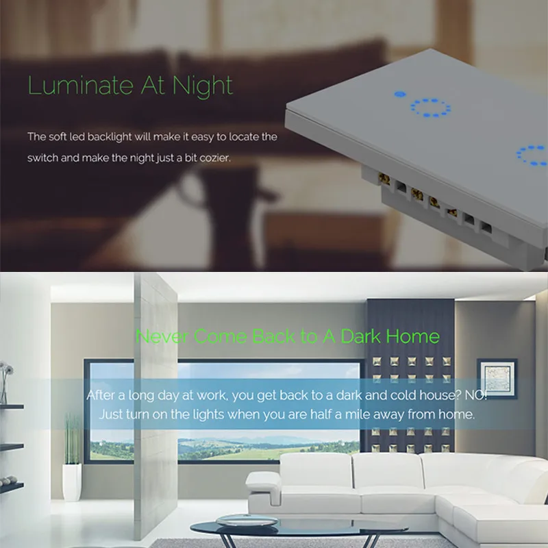 Сенсорный выключатель Sonoff T1 с Wi-Fi и РЧ настенный дистанционное управление панель