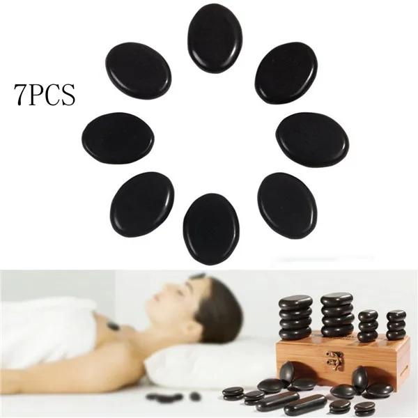 

[ Fly Eagle ] 7pcs /set Massage Hot Stones Massage Lava Natural Stone Set Hot Spa Rock Basalt Stone Free Shipping
