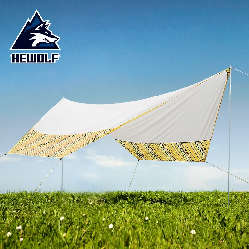 Высокое качество брезент Открытый Кемпинг солнцезащитный тент серебряное