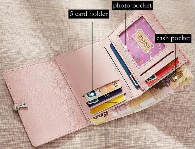 SWTUEE Brand Design Three Fold Women Girl's Coin Purse PU Leather Student Wallet Fashion Solid Short 45BK440 |