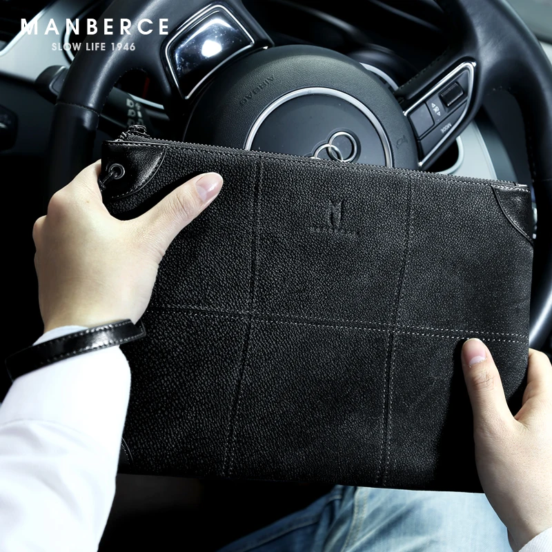 MANBERCE для мужчин большой ёмкость конверт клатч бренд s кошелек из натуральной