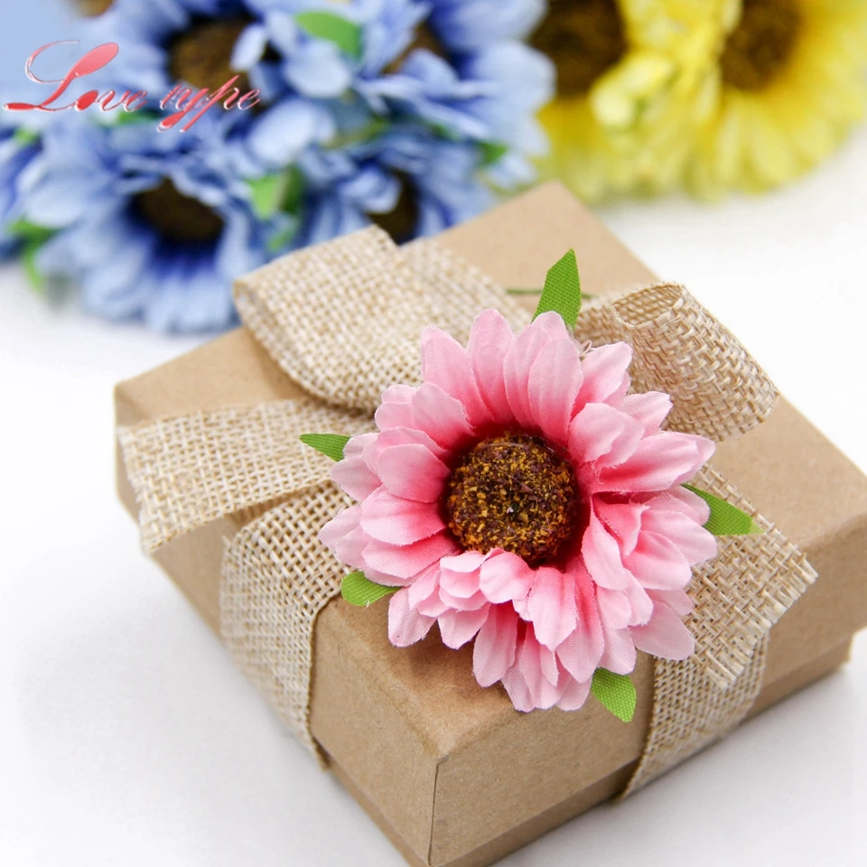 30 шт. DIY Искусственные цветы искусственный подсолнух Скрапбукинг букет для