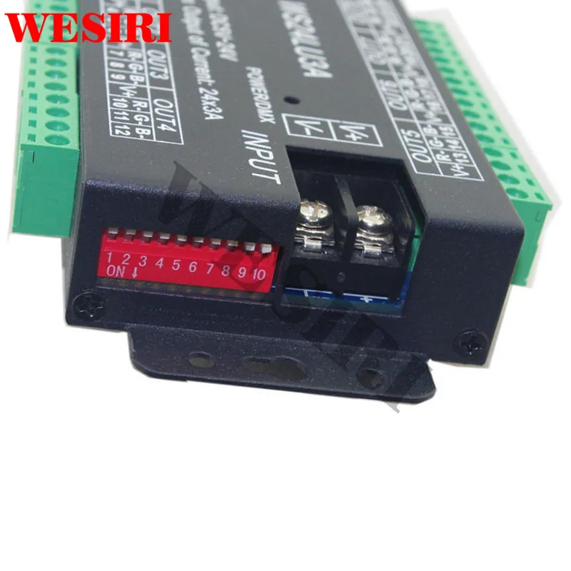 WS24LU3A 24CH DMX контроллер 24 канала 512 декодер RGB для Светодиодные полосы модуль света