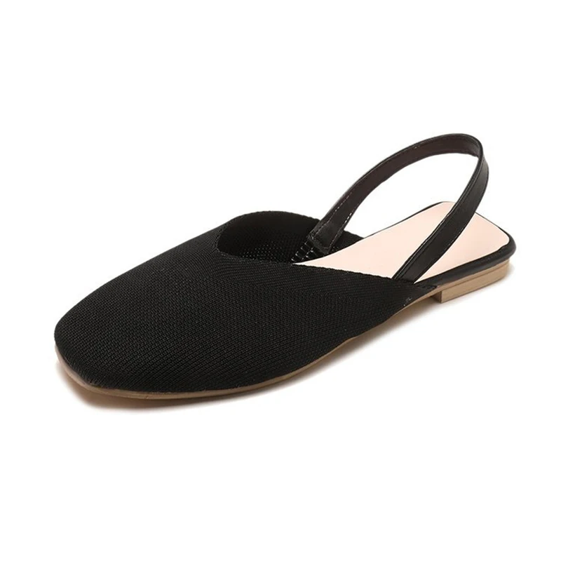 Для отдыха Однотонная обувь на плоской подошве Женская Закрытые сандалии