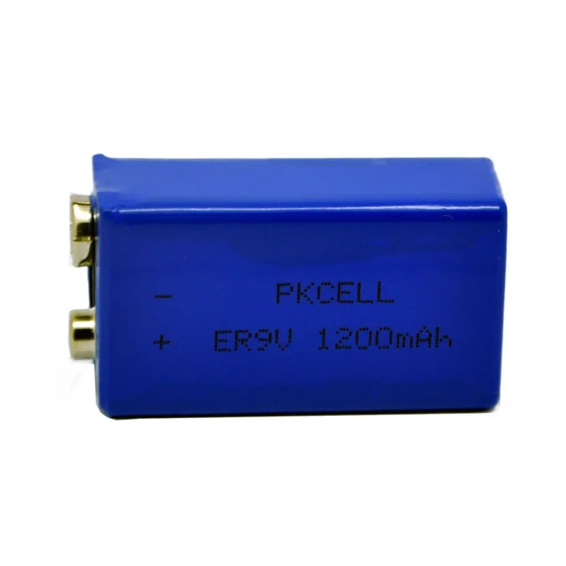 4 шт. PKCELL ER9V батарея 1200 мАч 9 В Li-SOCl2 литиевые батареи для детектора дыма gps 6LR61 6F22