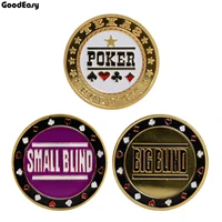 3pcs casino metal texas poker chips black jack coins set metal poker dealersmall blindbig blind button accessories
