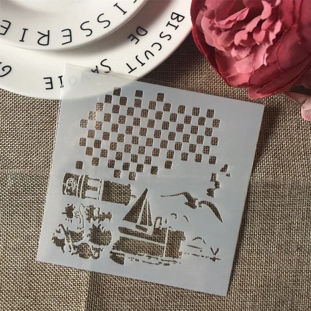4 шт./компл. 13 см часы самолетом ноги DIY Многослойные трафареты настенная живопись