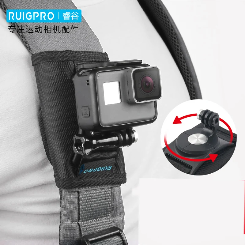 Держатель для крепления рюкзака на плечевом ремне подставка GoPro Hero 8 7 6 4 Go pro black SJCAM