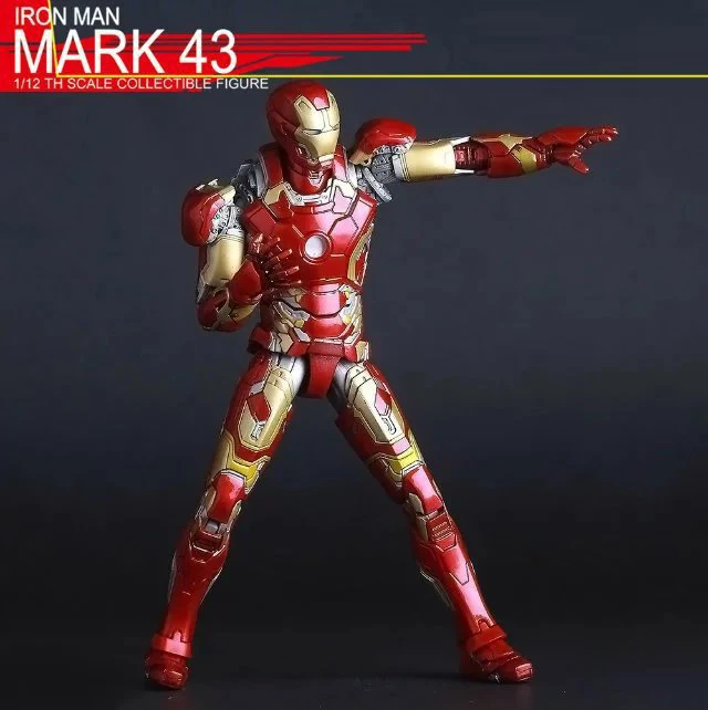 Сумасшедшие игрушки 17 см Мстители Железный человек Марка MK43 ПВХ Фигурка