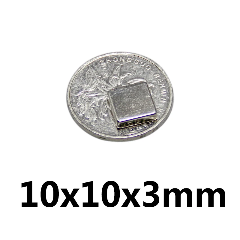 10 шт. 10x10x3 мм неодимовый магнит Блок N35 постоянный супер сильный Мощный маленький Магнитный Магнит квадратный