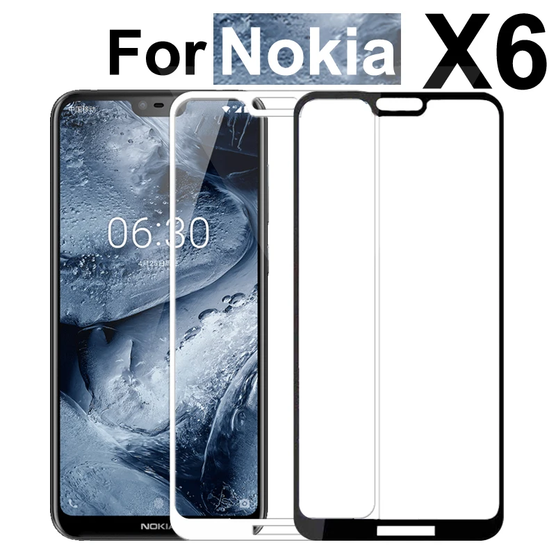 Полное покрытие закаленное стекло для Nokia X6 2018 Защитная пленка экрана 6 1 Plus TA 1099