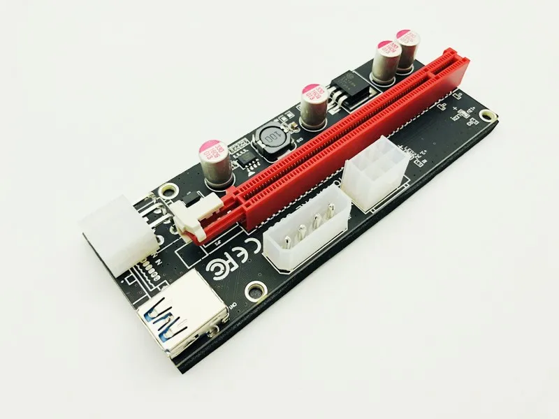 10 шт. Новый PCIE 1x к 16X PCI Express PCI-E 009S Molex 6pin адаптер питания SATA USB 3 0 кабель карта