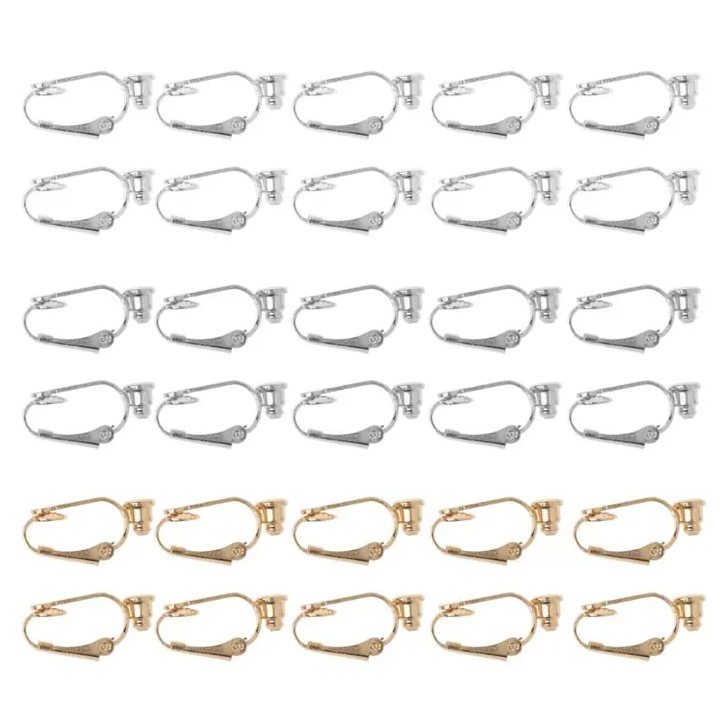 10 шт. золотистые/Серебристые клипсы для сережек без никеля латунные ювелирные