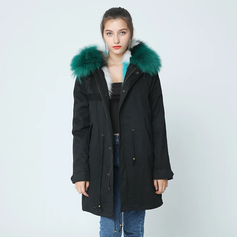 OFTBUY 2019 пальто с натуральным лисьим мехом длинная парка зимняя куртка женская