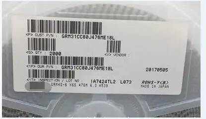

Free Shipping 2000PCS/lot GRM31CC80G476ME19L CAP CER 47UF 4V X6S 1206 New and orginal Fuse
