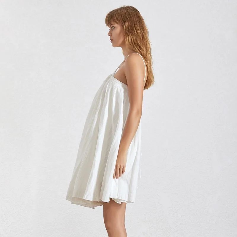 TWOTWINSTYLE Elegant Solid Dress For Women Off Shoulder Backless Bandage Oversized Mini Ball Gown Dresses Female Summer 2020 | Женская