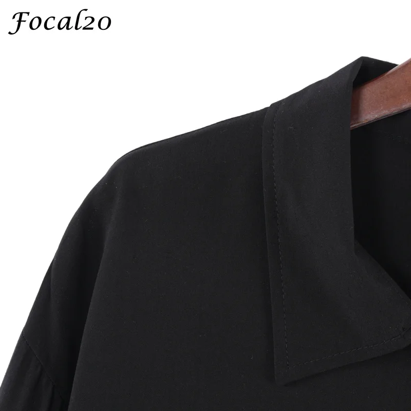 Женская блузка с длинным рукавом Focal20 Повседневная большого размера