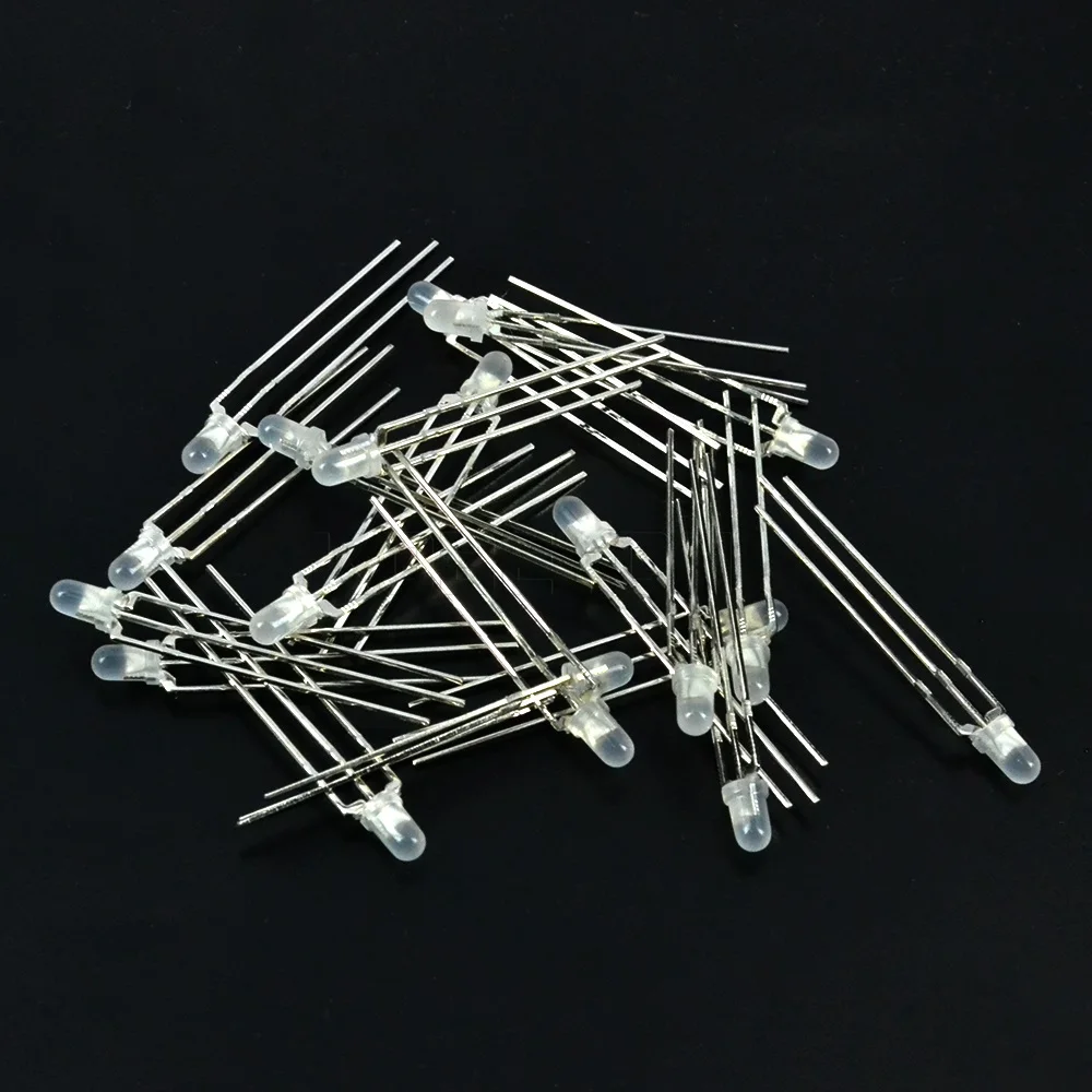 100 шт. Светодиодная лампа 3 мм контактный круглый рассеянный красный и зеленый два