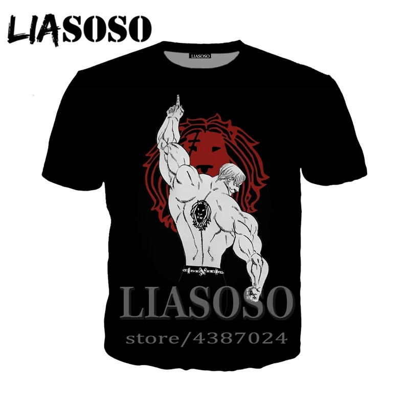 LIASOSO для женщин Nanatsu No Taizai Seven Deadly Sins fashion аниме Мужская 3D печать Harajuku