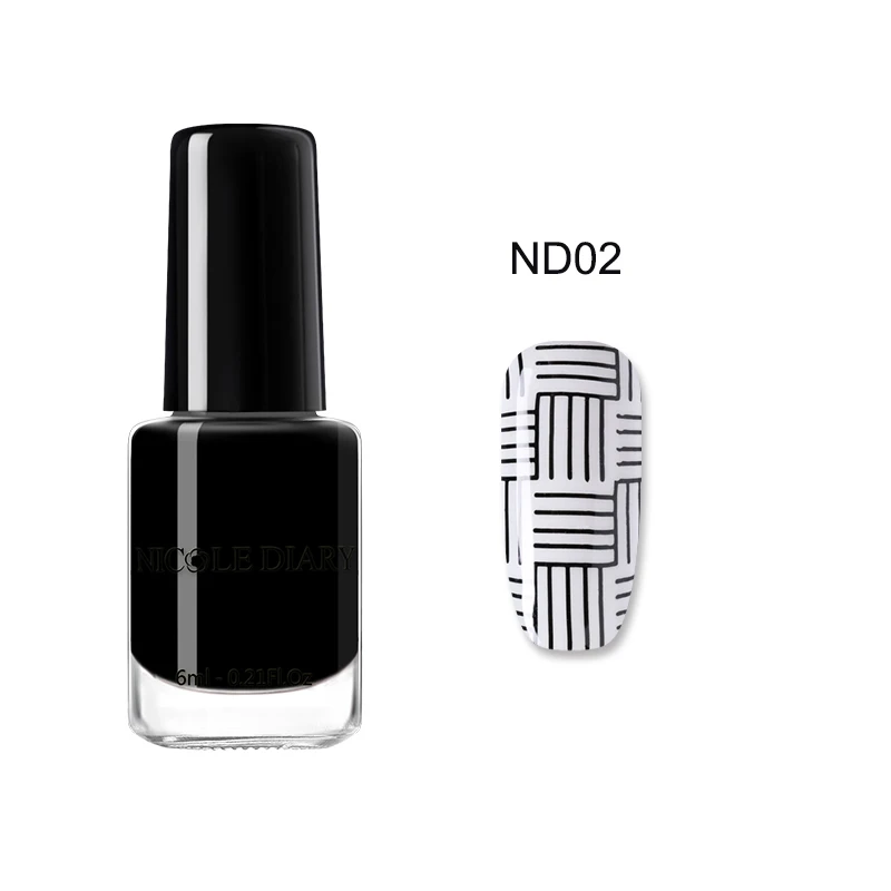 6ml ND02 NICOLE DIARY 2 в 1 штамповочный лак для ногтей, штамп для дизайна ногтей, лак для маникюра, печать ногтей, лак для рукоделия, штамповка - Цвет: 6ml ND02
