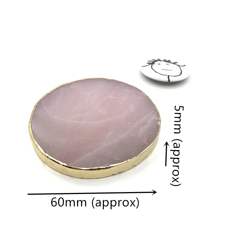Light Pink Round LCH скандинавский стиль Роскошный натуральный розовый кристалл подстаканник японский изоляционный коврик ручка шкафа простой светильник розовый хрустальный подстаканник - Цвет: Light Pink Round