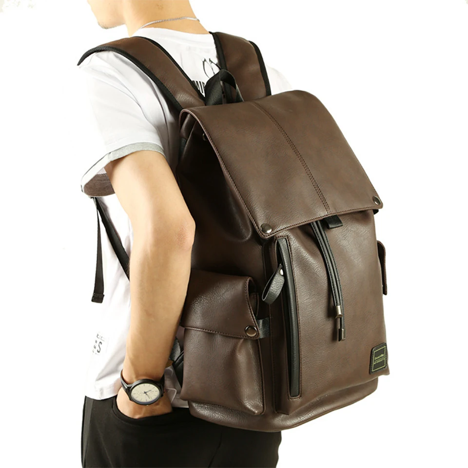 Мужской рюкзак из искусственной кожи для ноутбука мужские рюкзаки мальчиков