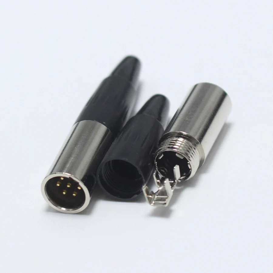 1 шт. мини XLR штекер с хвостом 6 Pin маленький P Аудио Микрофон Разъем сварной