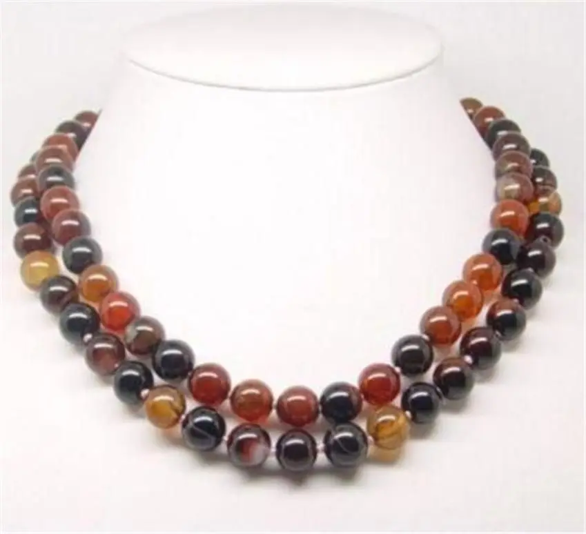 30% от Оптовой цены AAA круглой агат ожерелье самоцветы 10 мм 35 дюймов в длину |