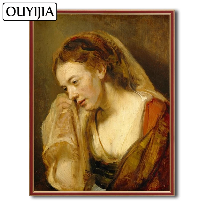 OUYIJIA 5D Rembrandt женские DIY персонаж картину Стразы украшения подарок портреты