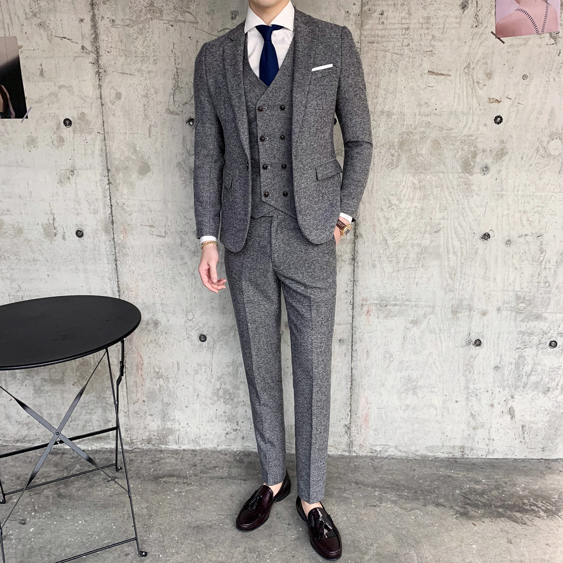 Свадебные смокинги мужские костюмы с брюками 3 шт. набор дизайн Ternos Masculinos