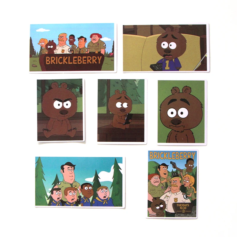 19 шт. Brickleberry мультфильм винтажные изделия ручной работы Скрапбукинг альбом багаж ноутбук мотоцикл трафарет Водонепроницаемая наклейка E0044