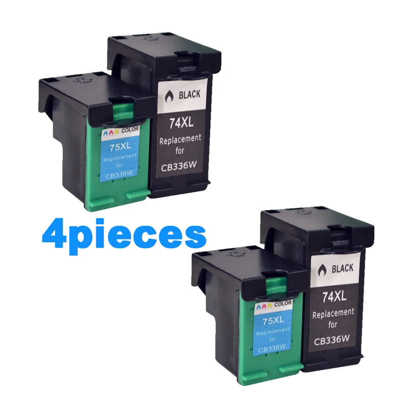 Для HP 74 XL 4 шт. XiongCai совместимый Фотофон 75 Photosmart C4200 C5200 Officejet J5780 C4280 C4345 C4380 C4385 |