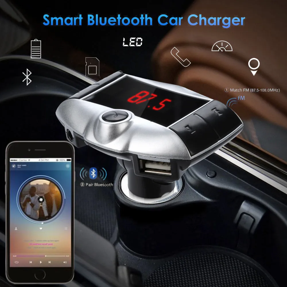 Автомобильный многофункциональный беспроводной Bluetooth FM передатчик модулятор