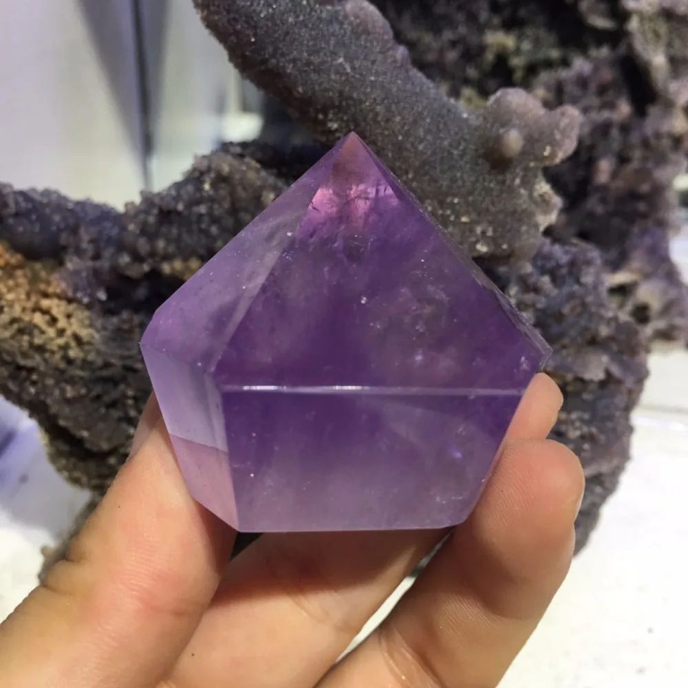 Amazing gemstone natural dark purple amethyst stone quartz crystal wand point healing crystals irregular shape wand as gift