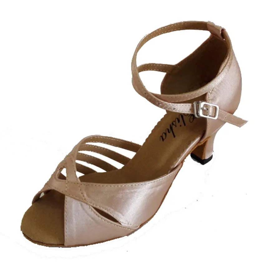 Elisha Dance Shoes Women's Girl's Latin Salsa Ballroom Party Open Toe Sandals Customized Heel |
