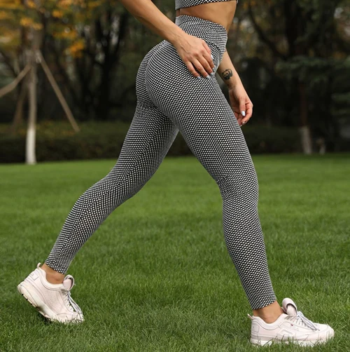 CHRLEISURE, женские штаны для йоги, для фитнеса, Спортивные Леггинсы, спортивные колготки, для контроля живота, Леггинсы для йоги, женские штаны для тренировки с высокой талией - Цвет: Black White Pant
