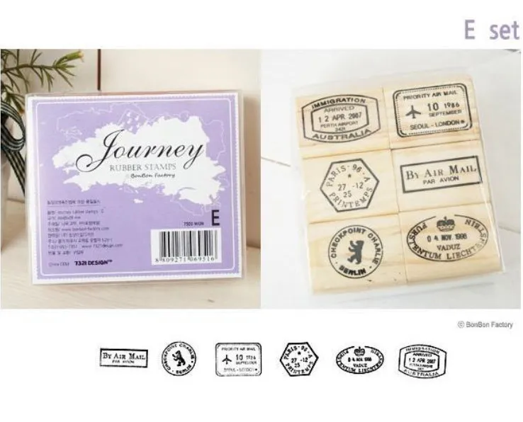 Vintage postmark stamp Postmarked air travel record 6 PCS per set 4 design is optional Wholesale free shipping|travel messenger|travel carset driver