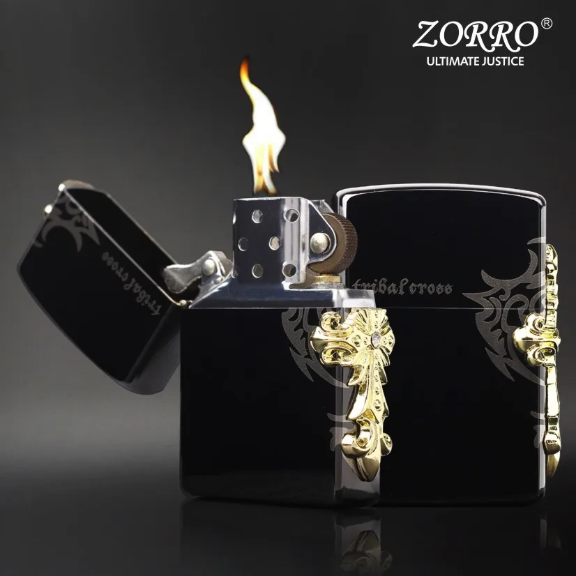 Керосиновая Зажигалка ZORRO керосиновая Зорро крест с ангелами ветрозащитная