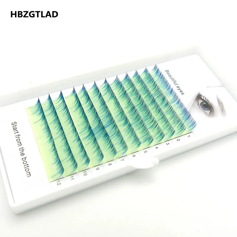 HBZGTLAD Новые Накладные ресницы C/D curl 0,07/0,1 мм 8-15 мм синие+ фиолетовые ресницы индивидуальные цветные ресницы Искусственный инструмент для наращивания ресниц - Цвет: Шлифованный сланец