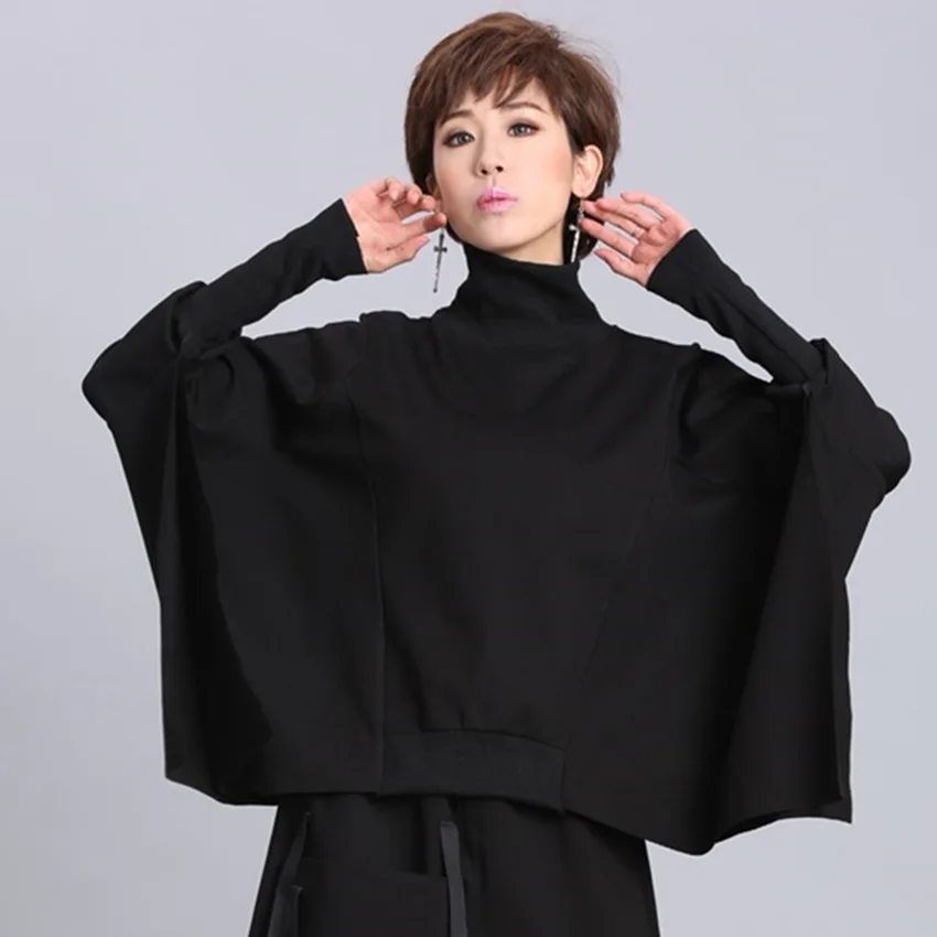 

Black Batwing Hoody Harajuku 2020 New Women Loose Sweatershirt Hoodies Harajuku Tops Pullovers jumper for girl 4XL LT738S40