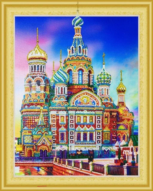 2019 Новая Россия замок строительные алмазная живопись особой формы религиозная