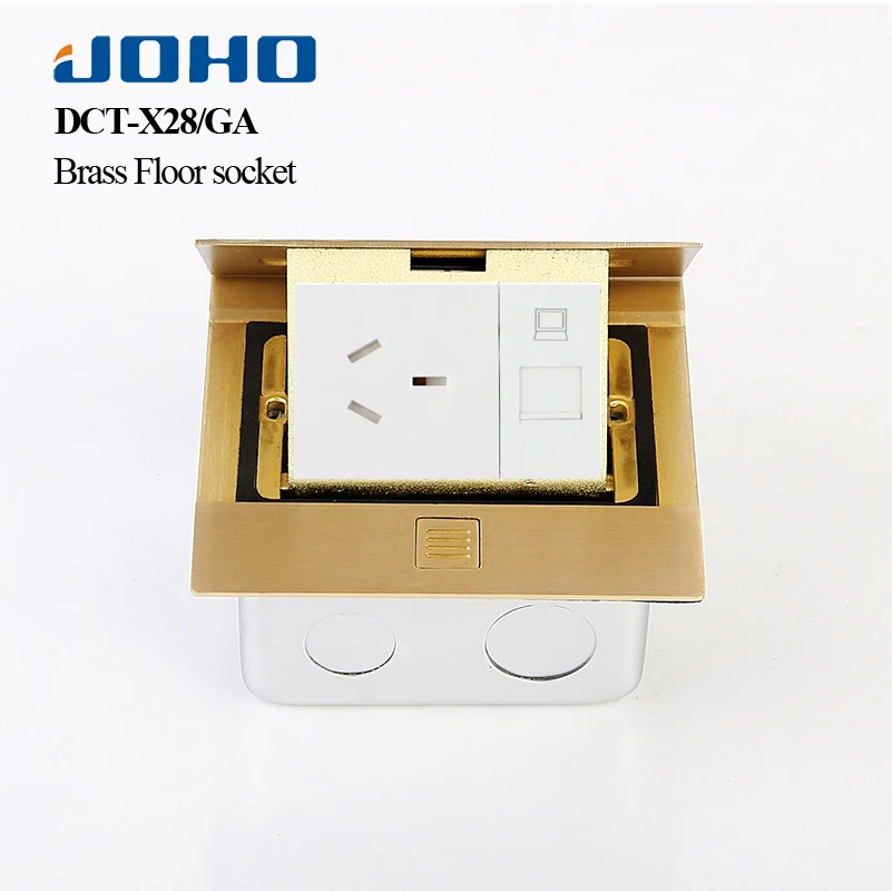 Smart Home Eu Standard Power Socket Brass Panel Floor Table Plug Computer Electrical Pop Kitchen Rj45 Outlet With Usb | Обустройство
