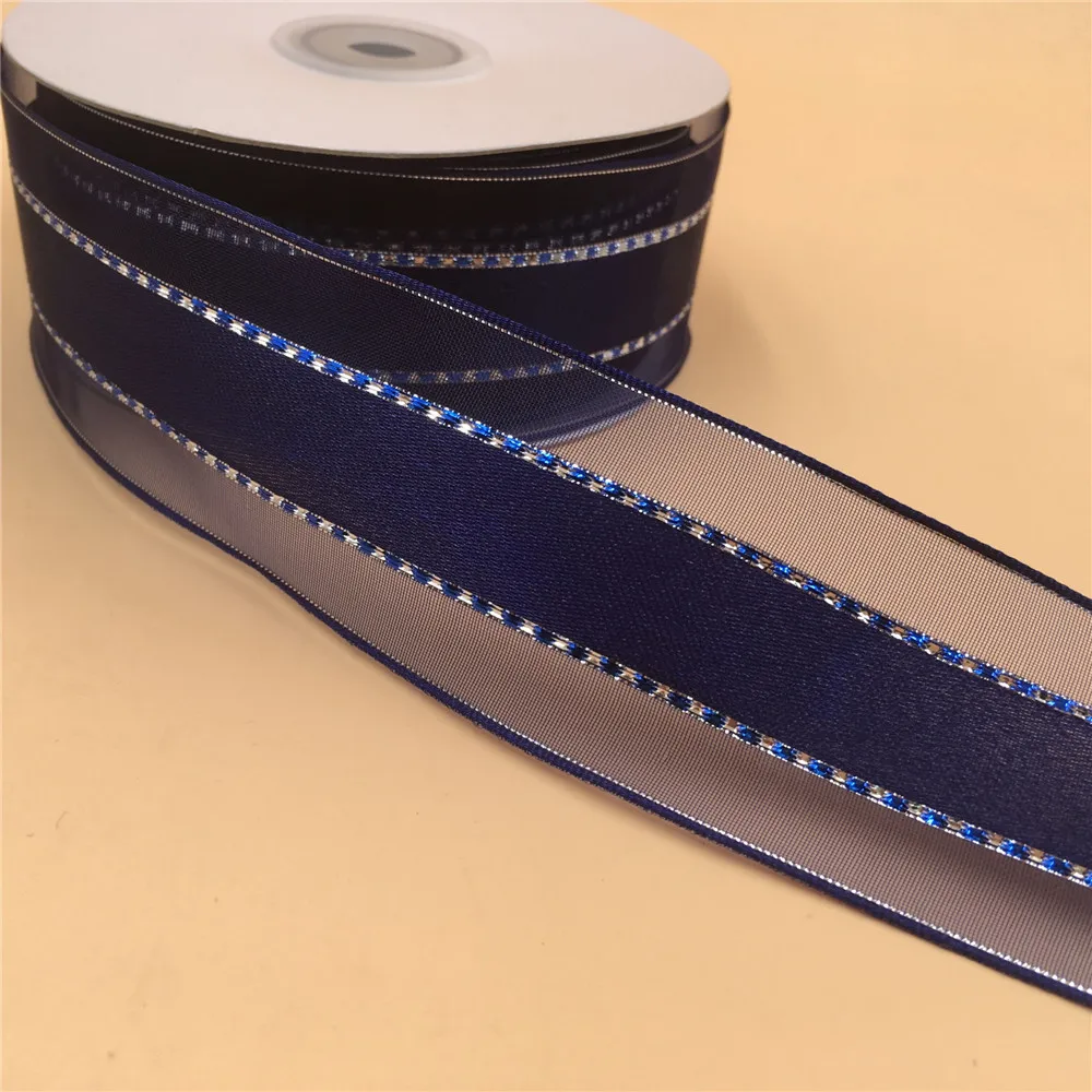 

38mm organza edge gift packaging wired edge ribbon 25yards roll