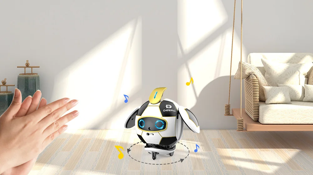 DEERC Smart Soccer Robot Toy Intelligent Touch Deformation With Sound Action Obstacle Avoidance Smart Induction Robots For Kids