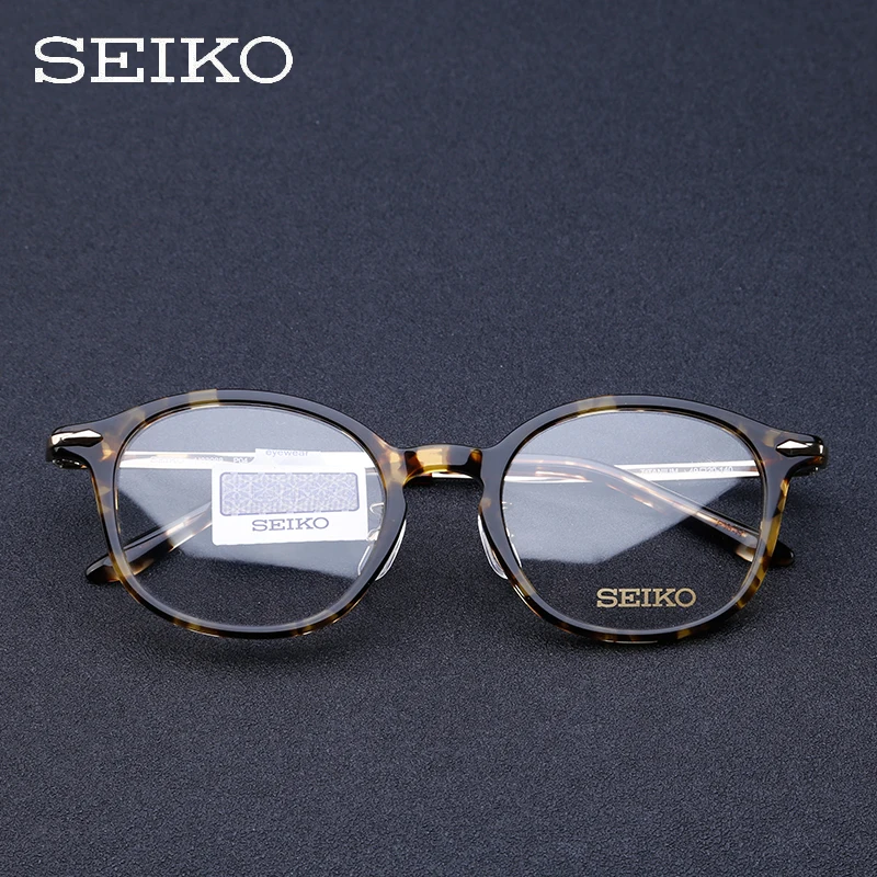 SEIKO ацетатные титановые оправы для очков для женщин, маленькие женские круглые оптические оправы для очков H03088