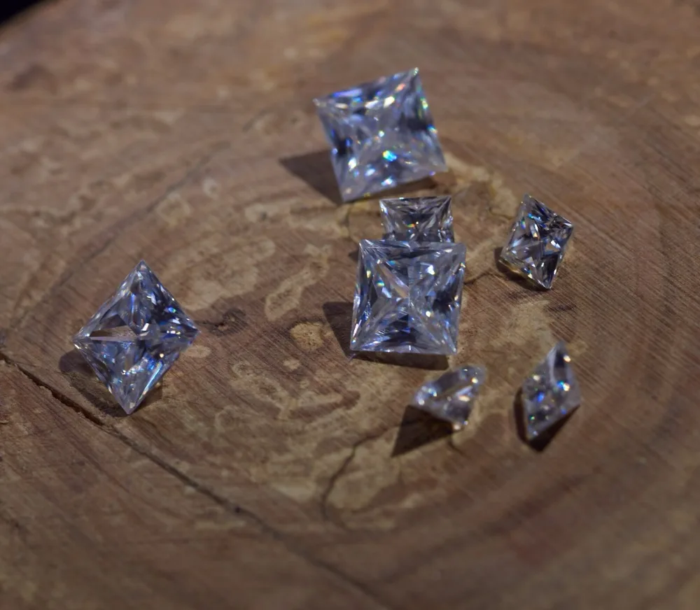 GIGAJEWE прозрачный белый 4*4 мм 0.4ct DEF цвет Принцесса cut муассаниты свободные камень для леди пасьянс кольцо цена для изготовления ювелирных изделий