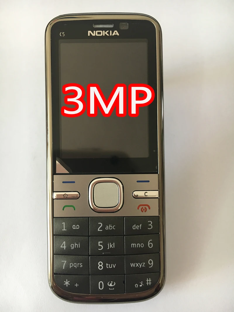 NOKIA C5-00 C5 мобильный телефон разблокированный иврит Арабский Русский Клавиатура Восстановленный мобильный телефон - Цвет: grey 3MP
