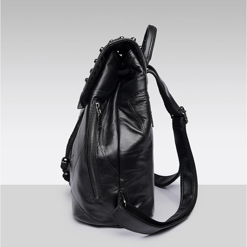 M R.L Новый женский рюкзак из овчины модные женские дорожные сумки с заклепками