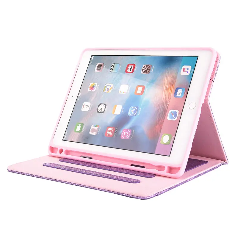 Блестящий чехол для IPad 9 7 2018 2017 5 го 6 поколения с держателем карандашей Air 1 2 Pro