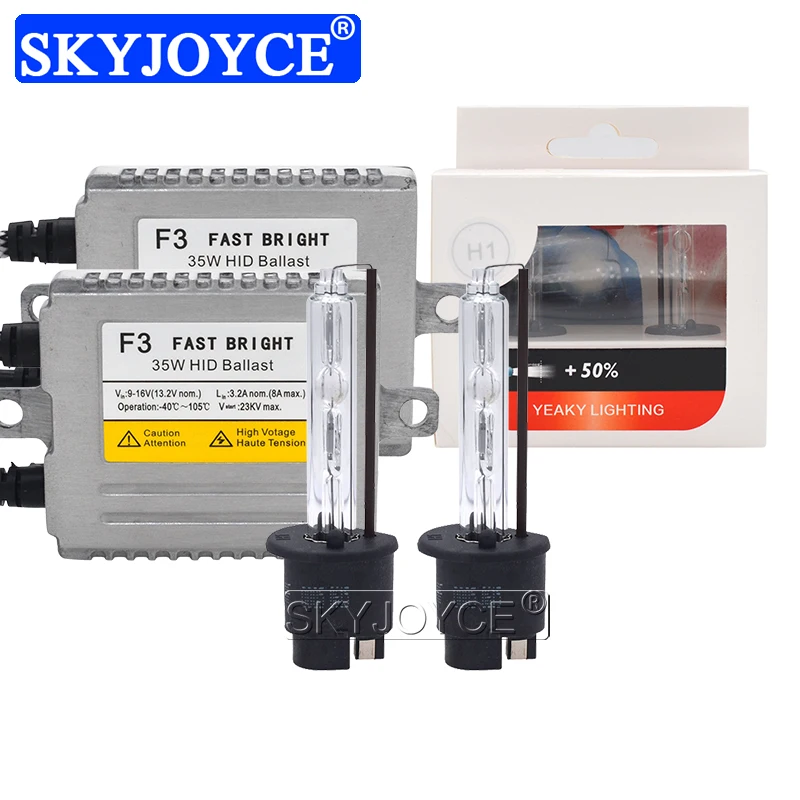 SKYJOYCE 35 Вт Yeaky HID набор ламп Xenon H1 H7 H11 HB3 D2H Kit 4500K 5500K 6500K 35W Быстрый Яркий DLT F3 балласт